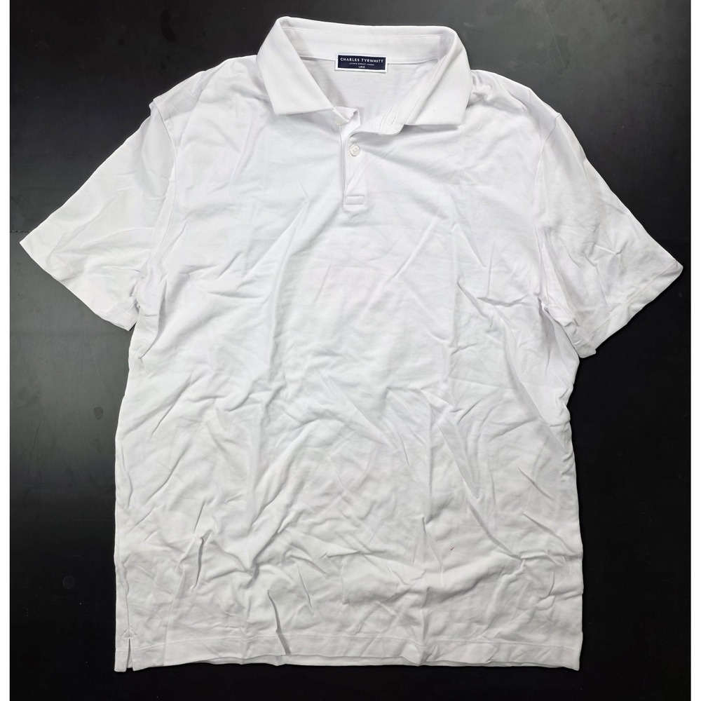 Charles Tyrwhitt White Jermyn Street London Polo Men's Size Large